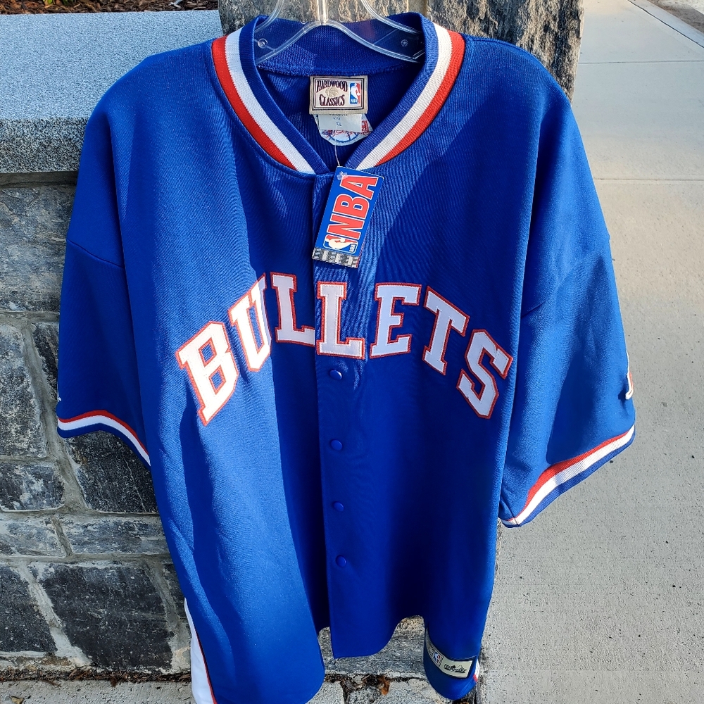 NWT Majestic NBA Hardwood Classics Baltimore Bullets Warm Up Jersey XL